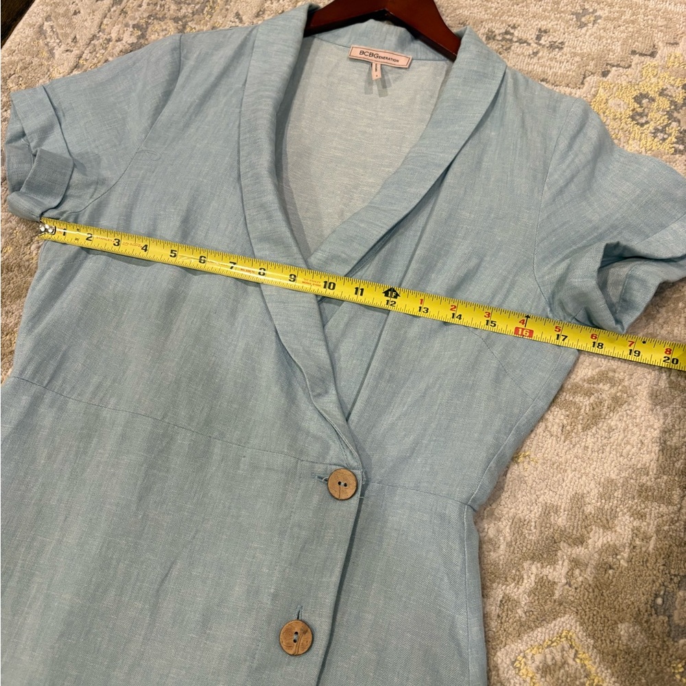 Bcbgeneration Blue Chambray Twill Button-Down Lin… - image 8